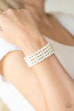 Paparazzi "Stacked To The Top" White Bracelet Paparazzi Jewelry