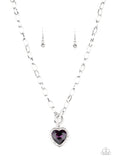 Paparazzi "Check Your Heart Rate" Purple Necklace & Earring Set Paparazzi Jewelry