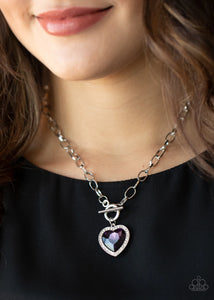 Paparazzi "Check Your Heart Rate" Purple Necklace & Earring Set Paparazzi Jewelry