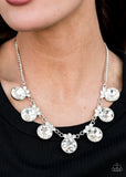 Paparazzi "Glow-Getter Glamour" White Necklace & Earring Set Paparazzi Jewelry