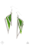 Paparazzi "Evolutionary Edge" FASHION FIX Green Earrings Paparazzi Jewelry