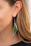 Paparazzi "Evolutionary Edge" FASHION FIX Green Earrings Paparazzi Jewelry