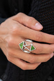 Paparazzi "Making Me Edgy" FASHION FIX Green Ring Paparazzi Jewelry