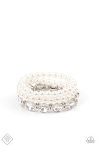 Paparazzi "Flawlessly Flattering" FASHION FIX White Bracelet Paparazzi Jewelry