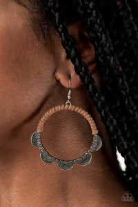 Paparazzi "Tambourine Trend" FASHION FIX Brown Earrings Paparazzi Jewelry