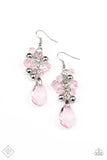 Paparazzi "Before and AFTERGLOW" 202 FASHION FIX Glimpses of Malibu October 2020 Pink Translucent Faceted Bead Silver Accent Earrings Paparazzi Jewelry