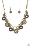 Paparazzi "Meadow Masquerade" Brass Necklace & Earring Set Paparazzi Jewelry