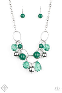 Paparazzi "Cosmic Getaway" FASHION FIX Green Necklace & Earring Set Paparazzi Jewelry
