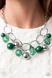 Paparazzi "Cosmic Getaway" FASHION FIX Green Necklace & Earring Set Paparazzi Jewelry