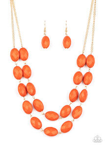 Paparazzi "Max Volume" Orange Necklace & Earring Set Paparazzi Jewelry