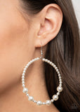 Paparazzi "Boss Posh" White Earrings Paparazzi Jewelry