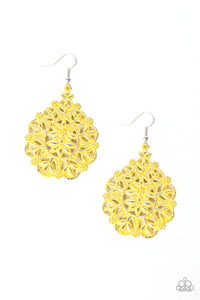 Paparazzi VINTAGE VAULT "Floral Affair" Yellow Earrings Paparazzi Jewelry