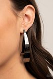 Paparazzi "Underestimated Edge" Black Post Earrings Paparazzi Jewelry