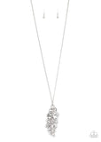 Paparazzi "Take a Final Bough" White Necklace & Earrings Set Paparazzi Jewelry