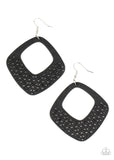 Paparazzi "WOOD You Rather" Black Earrings Paparazzi Jewelry