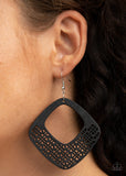 Paparazzi "WOOD You Rather" Black Earrings Paparazzi Jewelry