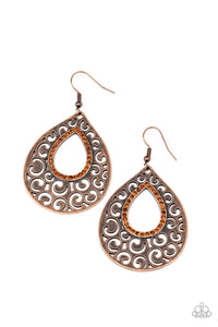 Paparazzi "Airy Applique" Copper Earrings Paparazzi Jewelry