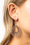 Paparazzi "Airy Applique" Copper Earrings Paparazzi Jewelry