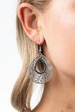 Paparazzi VINTAGE VAULT "Airy Applique" Black Earrings Paparazzi Jewelry