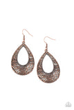 Paparazzi "Get Into The GROVE" Copper Filigree Teardrop Hoop Earrings Paparazzi Jewelry