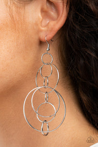 Paparazzi "Running Circles Around You" Silver Earrings Paparazzi Jewelry