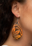 Paparazzi Garden Therapy" Brown Leather Earrings Paparazzi Jewelry