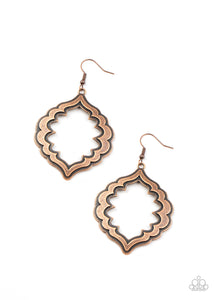 Paparazzi "Taj Mahal Majesty" Copper Earrings Paparazzi Jewelry