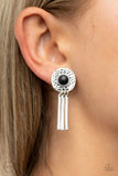 Paparazzi "Desert Amulet" Black Stone Silver Clip On Earrings Paparazzi Jewelry