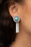 Paparazzi "Desert Amulet" Blue Stone Silver Clip On Earrings Paparazzi Jewelry