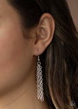 Paparazzi "Circle Back To That" Silver Lanyard Necklace & Earring Set Paparazzi Jewelry