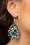 Paparazzi "Eat, Drink, and BEAM Merry" Blue Earrings Paparazzi Jewelry