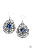 Paparazzi "Eat, Drink, and BEAM Merry" Blue Earrings Paparazzi Jewelry