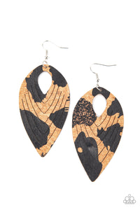 Paparazzi "Cork Cabana" Black Earrings Paparazzi Jewelry