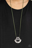 Paparazzi VINTAGE VAULT "Rise and SHRINE" Green Necklace & Earring Set Paparazzi Jewelry