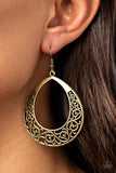 Paparazzi "Vineyard Venture" Brass Earrings Paparazzi Jewelry