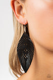 Paparazzi VINTAGE VAULT "Wherever The Wind Takes Me" Black Earrings Paparazzi Jewelry