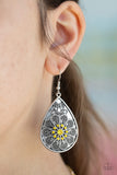 Paparazzi VINTAGE VAULT "Banquet Bling" Yellow Earrings Paparazzi Jewelry