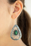 Paparazzi "Floral Frill" Green Earrings Paparazzi Jewelry