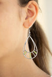 Paparazzi "Line Crossing Sparkle" Green Earrings Paparazzi Jewelry