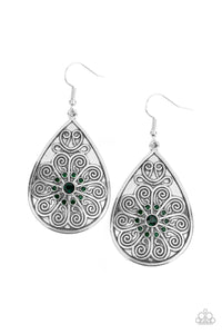 Paparazzi VINTAGE VAULT "Banquet Bling" Green Earrings Paparazzi Jewelry