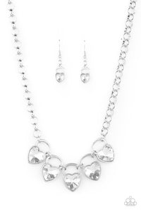 Paparazzi "Heart On Your Heels" White Necklace & Earring Set Paparazzi Jewelry