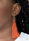 Paparazzi "Between You and Macrame" Orange Necklace & Earring Set Paparazzi Jewelry