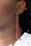 Paparazzi VINTAGE VAULT "Macrame Mantra" Brown Necklace & Earring Set Paparazzi Jewelry