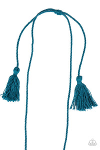 Paparazzi "Between You and Macrame" Blue Necklace & Earring Set Paparazzi Jewelry