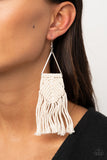 Paparazzi "MACRAME Jungle" White Earrings Paparazzi Jewelry