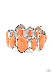 Paparazzi "Feel At HOMESTEAD" Orange Stone Silver Bracelet Paparazzi Jewelry