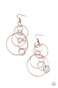 Paparazzi "Running Circles Around You" Copper Earrings Paparazzi Jewelry