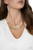 Paparazzi "Metallic Muse" Gold Necklace & Earrings Set Paparazzi Jewelry