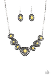 Paparazzi "Totally TERRA-torial" Yellow Necklace & Earring Set Paparazzi Jewelry