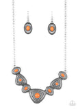 Paparazzi VINTAGE VAULT "Totally TERRA-torial" Orange Necklace & Earring Set Paparazzi Jewelry